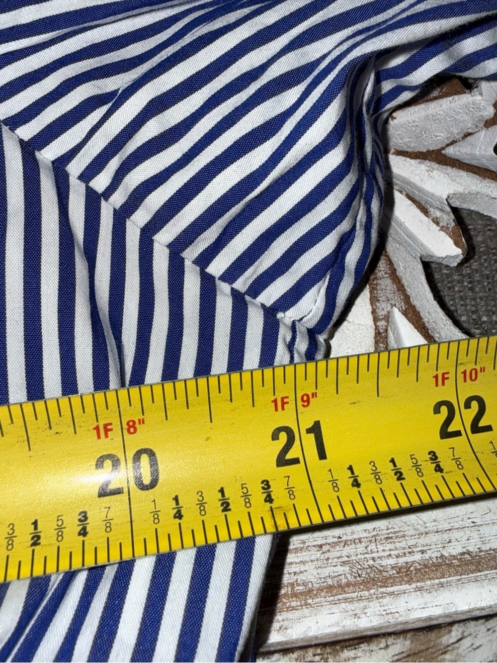 HUNTER BELL Holloway Navy and White Striped Ruffle Tier Dress Small $450 - Picture 9 of 10